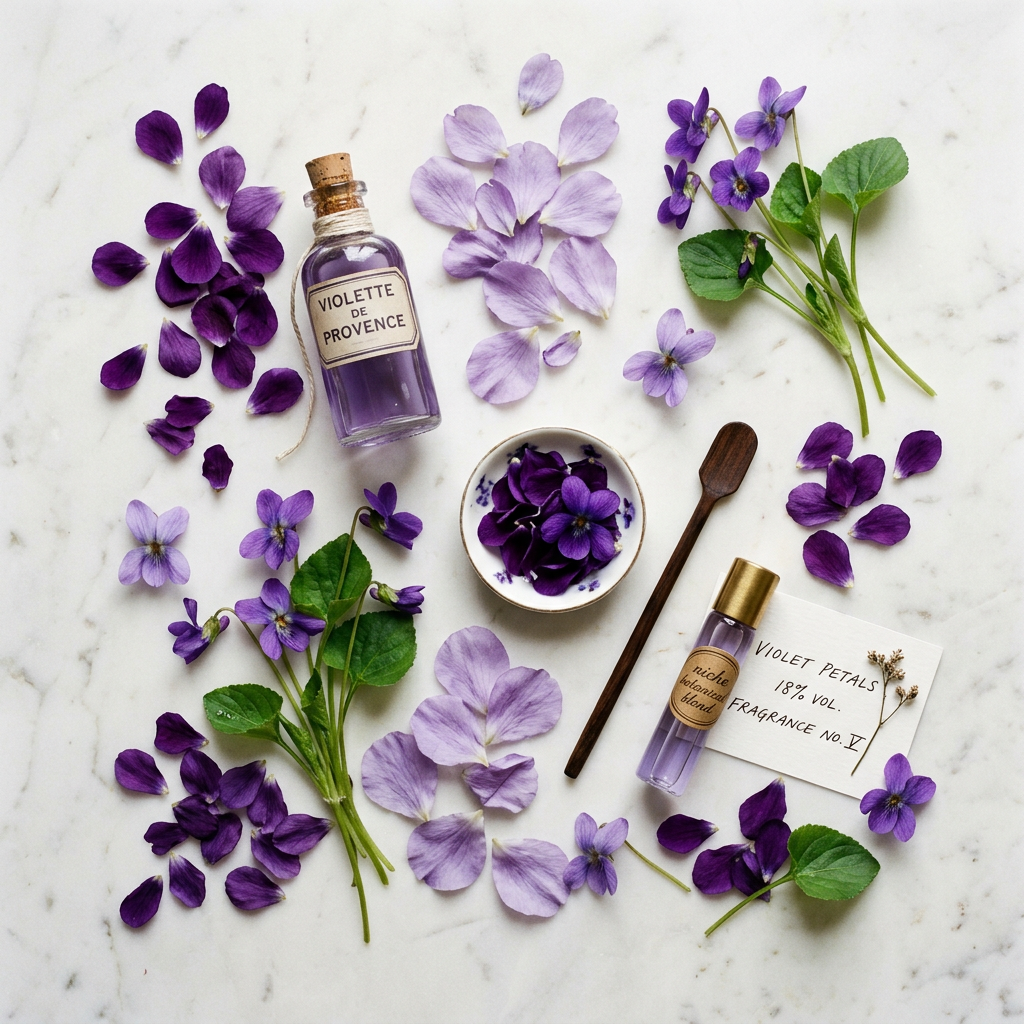 Pétalos de violeta: la nota floral más tímida del perfume
